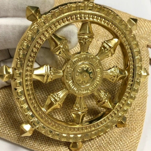 仏教法器 真言宗 法輪 輪宝 密教法具 チベット 真鍮製 11.5cm その他