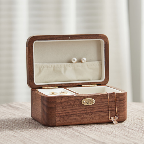 2way木製アクセサリー収納のオルゴール ジュエリーボックス ピアス