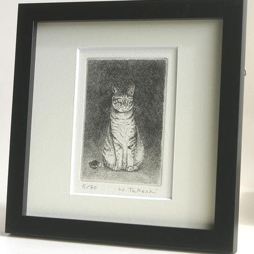 猫・2014/銅版画(額カラー・黒/あり） 版画 Atelie Gray 通販 16667480