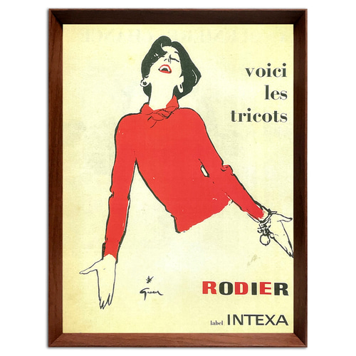 ルネ・グリュオー 1960年代 フランス ヴィンテージ 雑誌 広告 額付