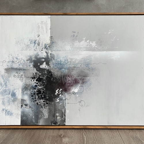 現代アート 70×50㎝ フレーム付き モダン 絵画 抽象画 インテリア