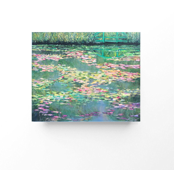 油絵 原画 オリジナル 「七色睡蓮」 送料無料 絵画 Masako's Gallery