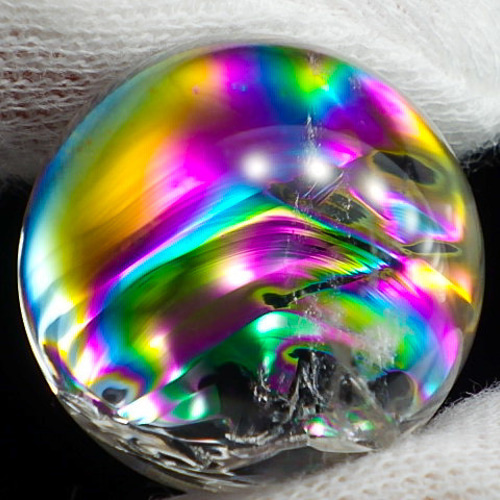 ☆ヒマラヤ産 極上☆虹入り水晶玉20mm/59ctとポーチ付レインボー