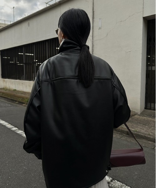 Ameri（アメリ）の「PASTING LIKE SYNTHETIC LEATHER JACKET（その他