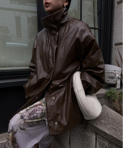 Ameri（アメリ）の「PASTING LIKE SYNTHETIC LEATHER JACKET（その他