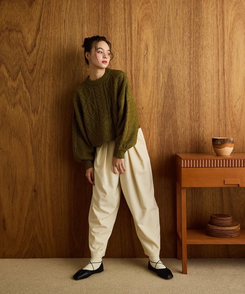 short cable knit/ショートケーブルニット（ニット/セーター）｜OLUN