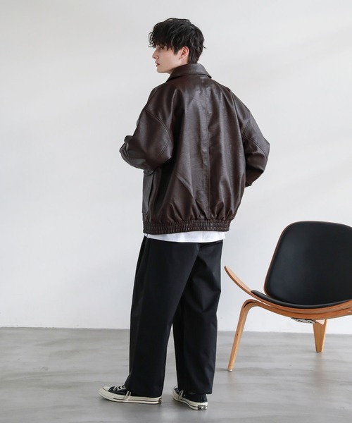 OHOTORO レザーシャツジャケット brown ohotoro leather shirt jacket