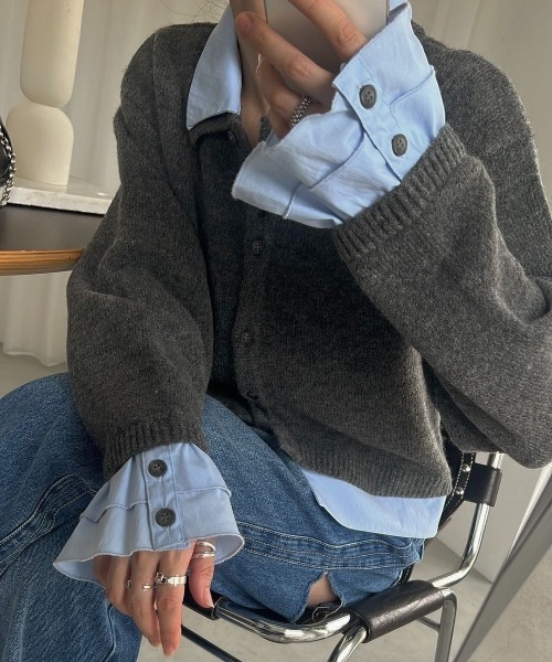 WILLFULLY（ウィルフリー）の「shirt docking frill cuffs knit CD
