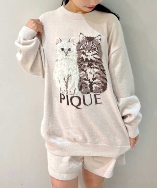 gelato pique（ジェラートピケ）の「ツインキャットジャガードプル