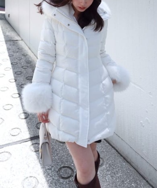 神くびれダウン】Aラインダウンワンピコート 秋服 冬服（ダウン