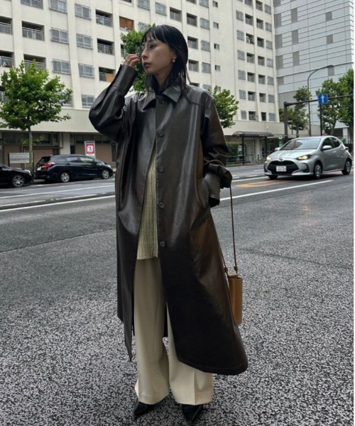 CRASH SYNTHETIC LEATHER COAT（その他アウター）｜Ameri（アメリ）の