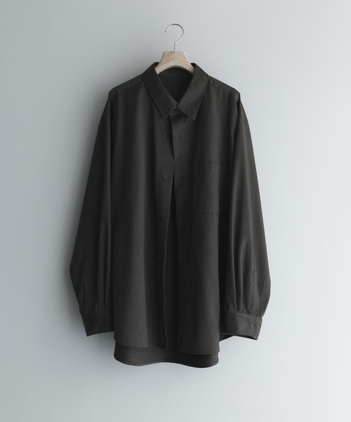 loose basic oversize shirt - TR wool / ルーズベーシックオーバー