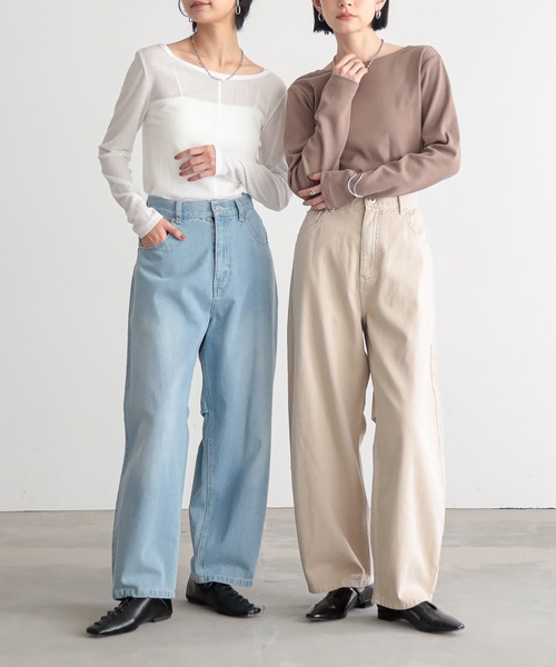 セール】[新色追加]カーブデニムパンツ【オーガニックコットン