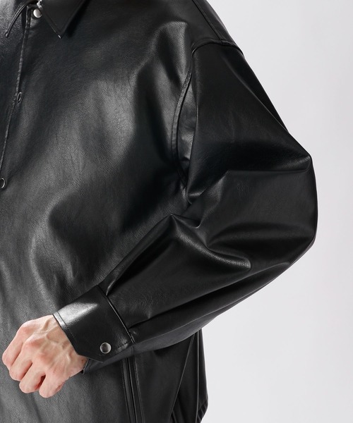 niko and（ニコアンド）の「フェイクレザーコーチジャケット