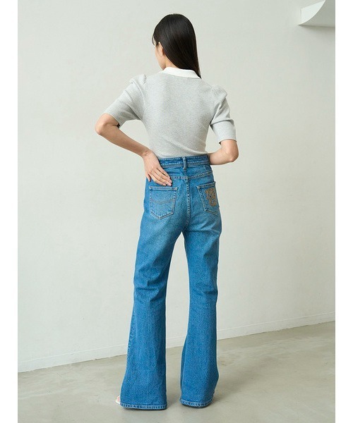 SNIDEL（スナイデル）の「ラッフル刺繍ニットプルオーバー（ニット