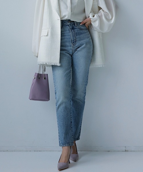 Slim straight denim/スリムストレートデニム（デニムパンツ）｜anuans