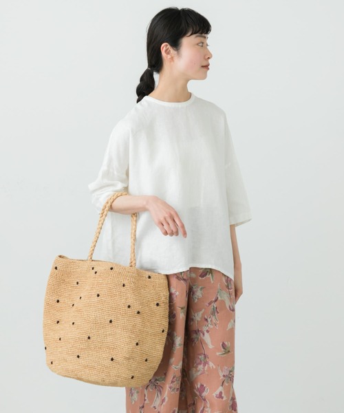 かぐれ（カグレ）の「リネン半袖クルーネックプルオーバー（Tシャツ