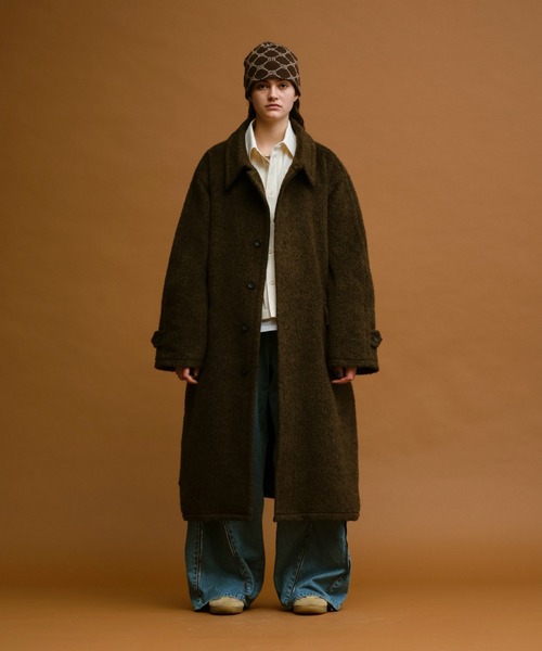 Wool Blend Shaggy Over Coat / ウールブレンドシャギーオーバーコート