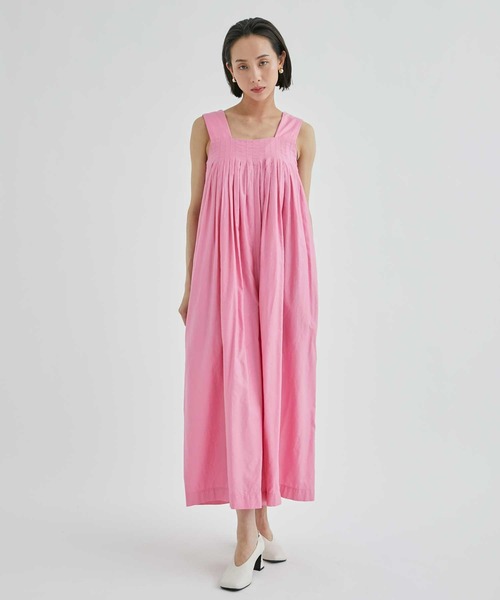 ATON/エイトン】MICRO COTTON SATIN OVERALL/マイクロコットンサテン