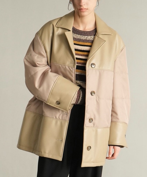 CLANE（クラネ）の「LEATHER SWITCHING OVER JACKET（カバーオール