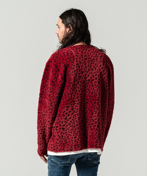 glamb（グラム）の「Leopard feather cardigan / レオパードフェザー