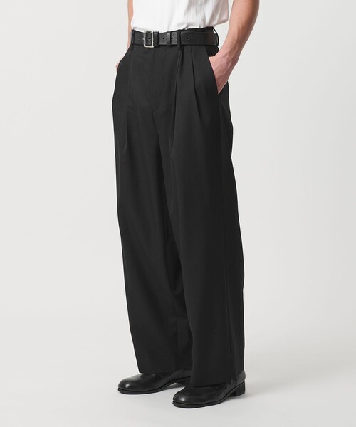 TWツイル 2P ワイド ストレート スラックス（スラックス）｜MONKEY