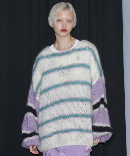 mici（ミチ）の「(mici)モヘアミックスオーバーニット（ニット