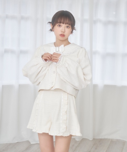 Honey Cinnamon（ハニーシナモン）の「レースフリルツイードジャケット