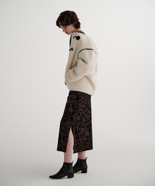 AKTE（アクテ）の「ボアミドルダッフルコート（ノーカラーコート