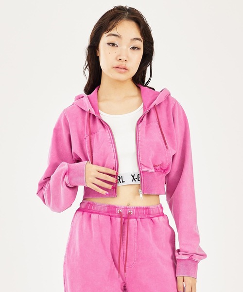 X-girl（エックスガール）の「COMPACT ZIP UP HOODIE（パーカー）」 - WEAR