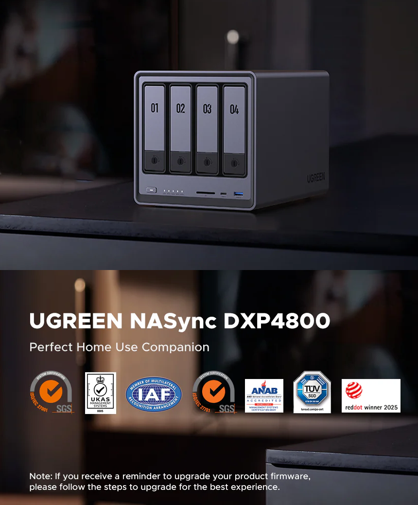 UGREEN NASync DXP4800, 4-Bay NAS with Intel® N100 Quad-Core CPU