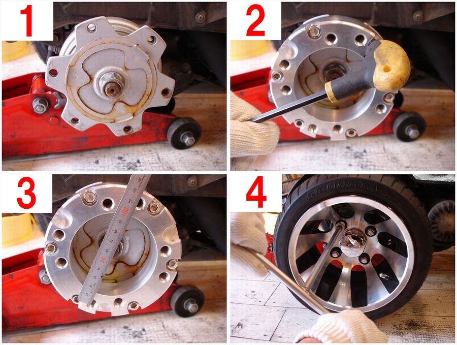 ホンダジャイロ用マルチホイールスペーサー70mm（アルミホイール用