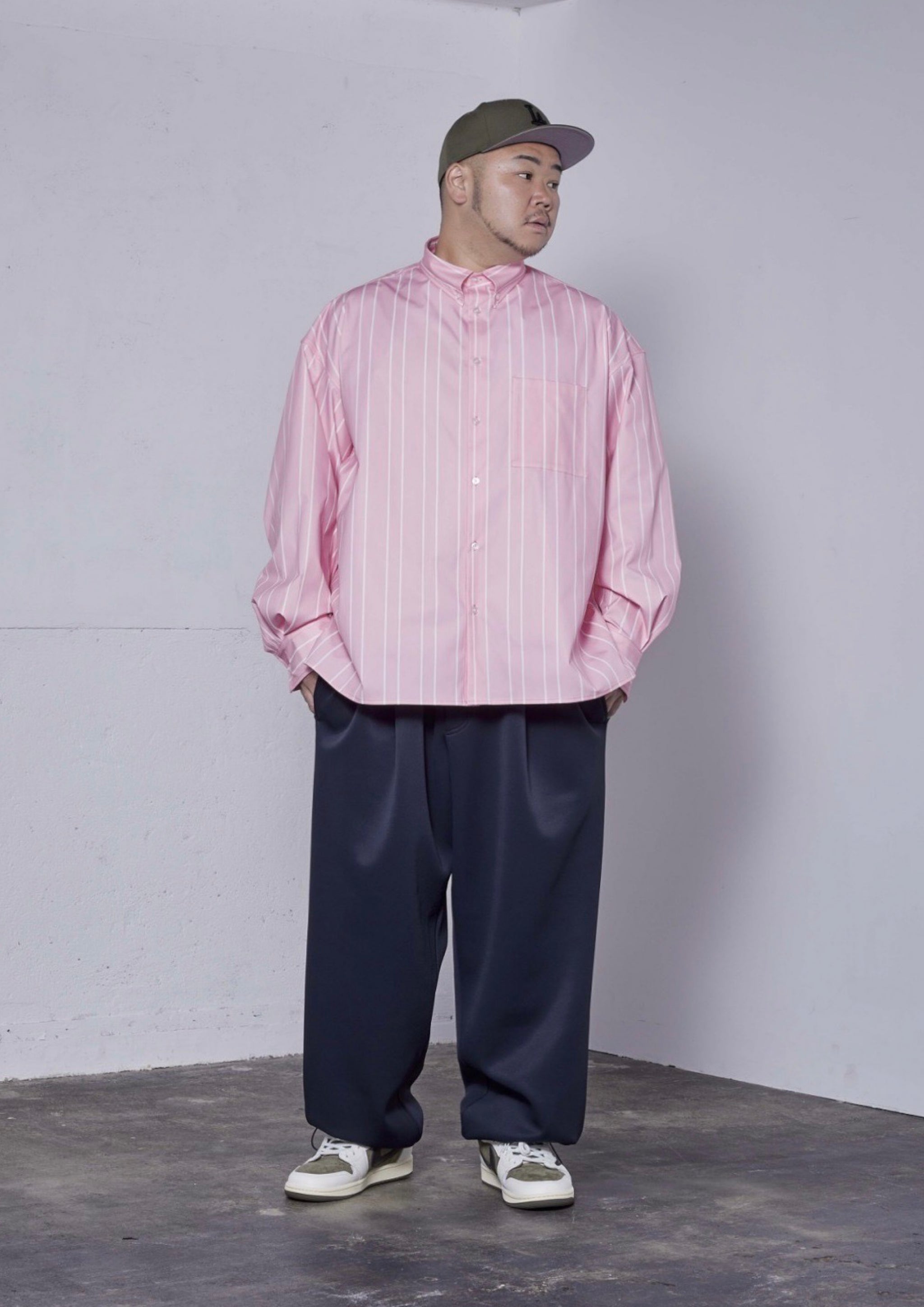 carorie BIG STRIPE SHIRT BLUE Lサイズ 【公式通販】