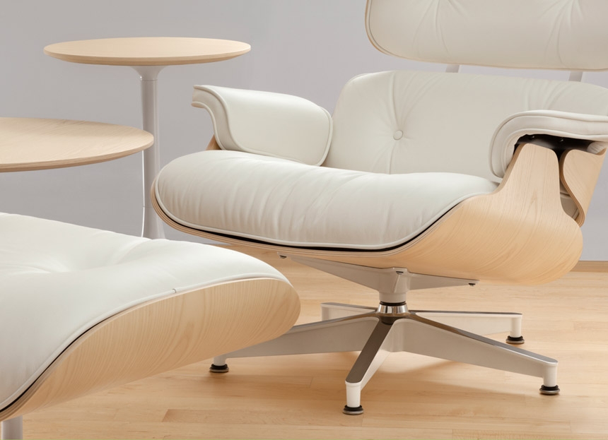 Herman Miller® Eames Lounge Chair & Ottoman®, White Ash - The