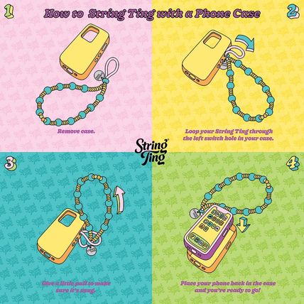 ♢String Ting♢スマホストラップ 雲xハート (String Ting/テック