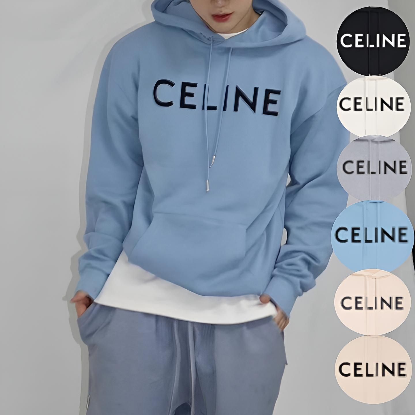 ☆大人気☆ 【CELINE】セリーヌロゴ コットンフリース パーカー