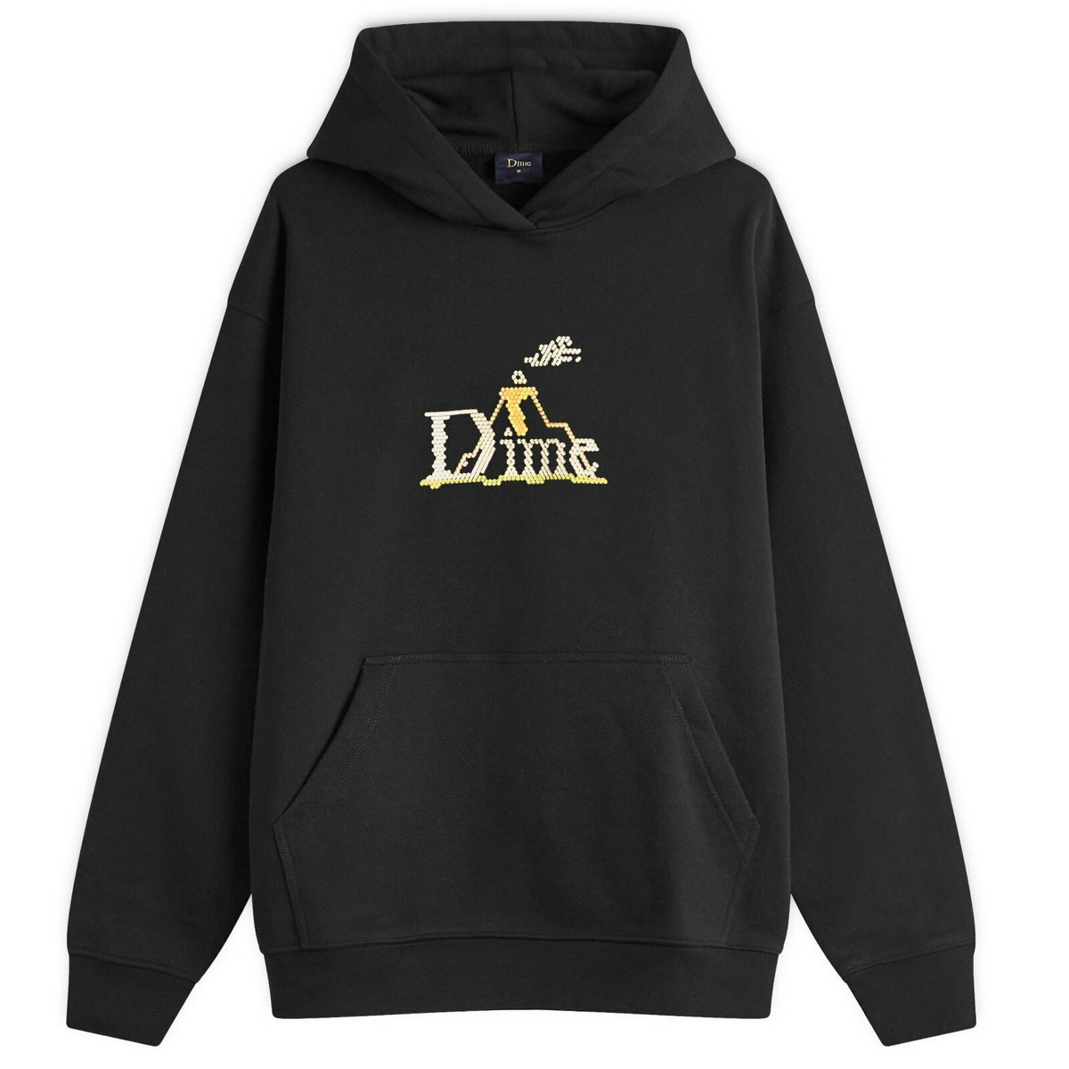 Dime Men's Cursive Small Logo Zip Hoodie in Black Dime