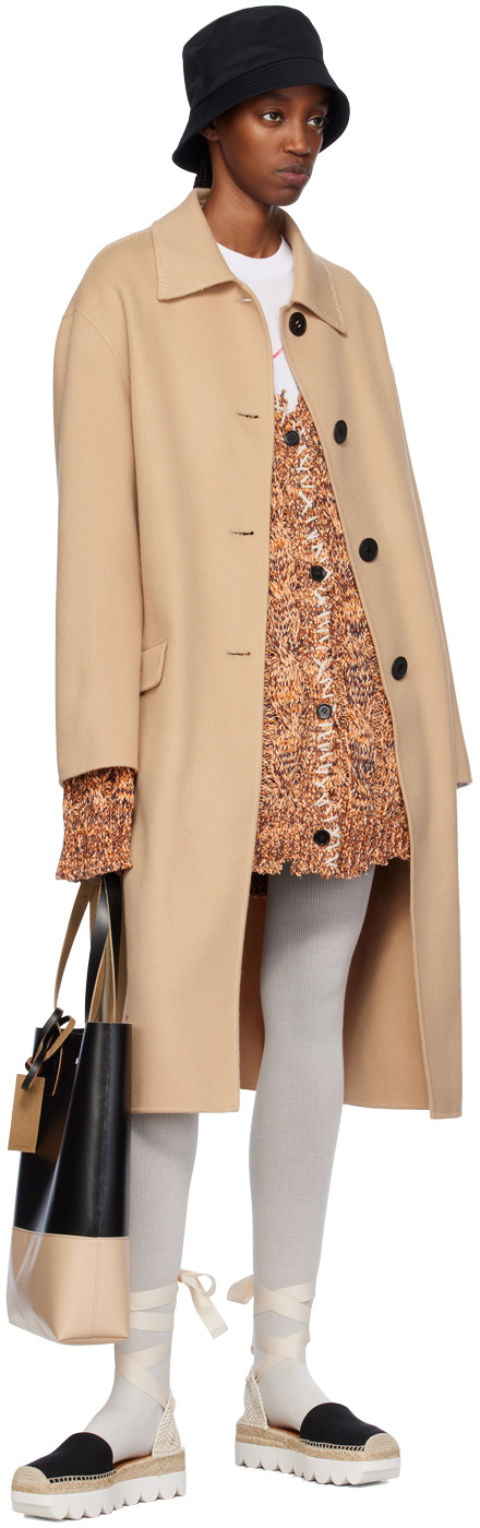 Marni Beige Topstitched Trench Coat Marni
