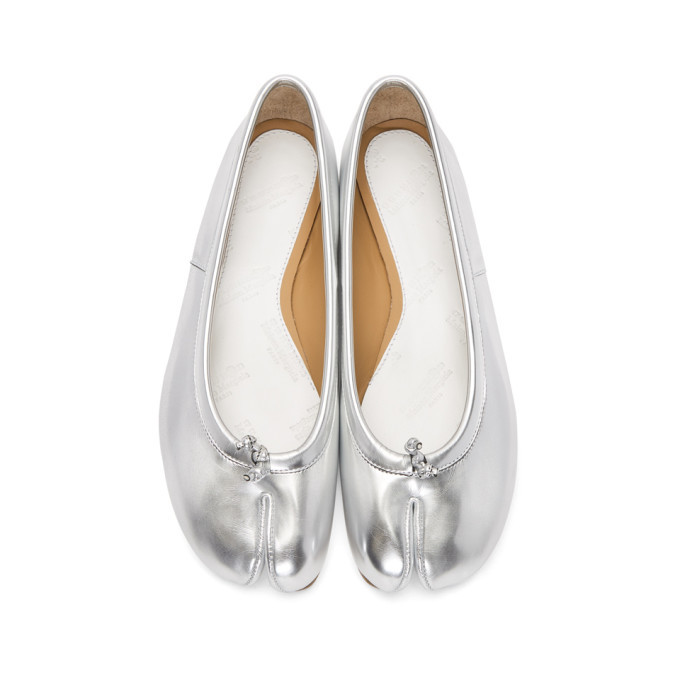 Maison Margiela Silver Tabi Ballerina Flats Maison Margiela