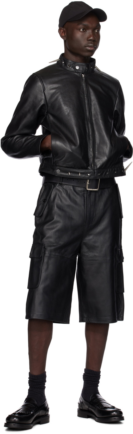 Deadwood Black Velar Spike Leather Jacket Deadwood