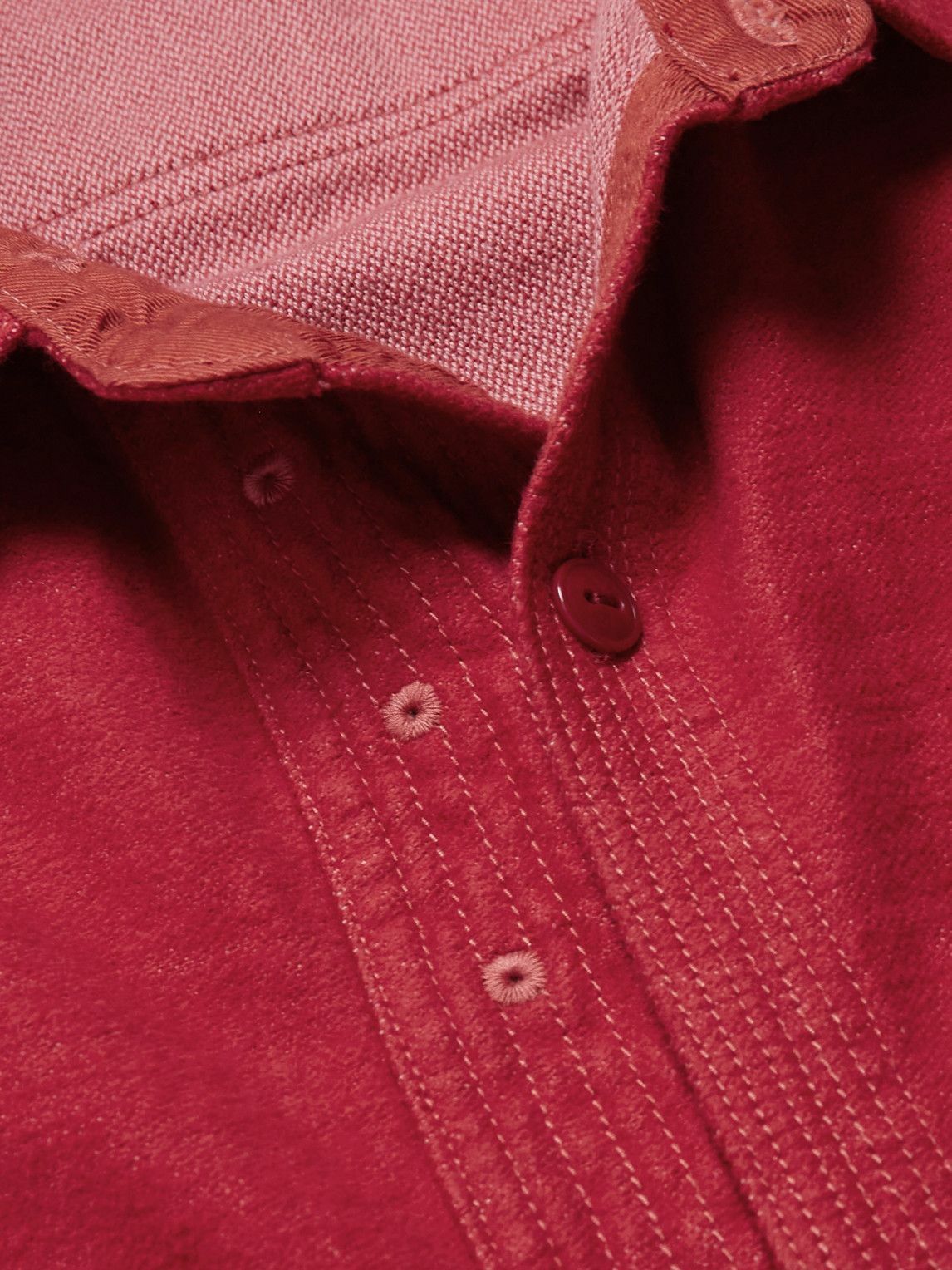 KAPITAL - CPO Brushed Cotton-Fleece Shirt - Red KAPITAL