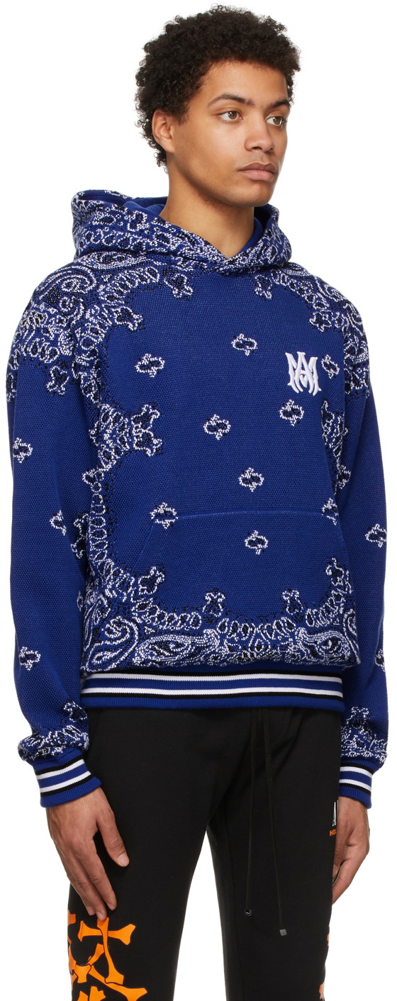 AMIRI Blue Bandana B-Ball Hoodie Amiri
