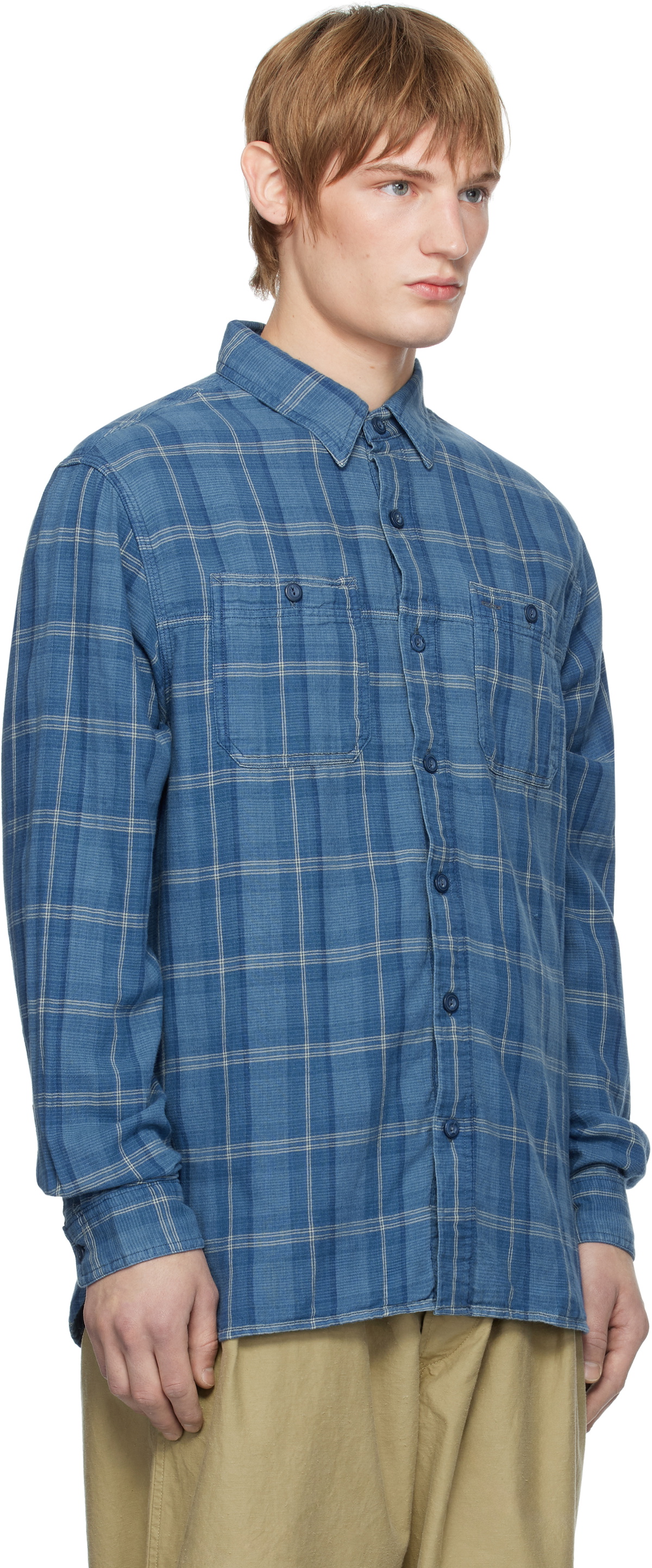 RRL Indigo Plaid Double-Faced Work Shirt RRL