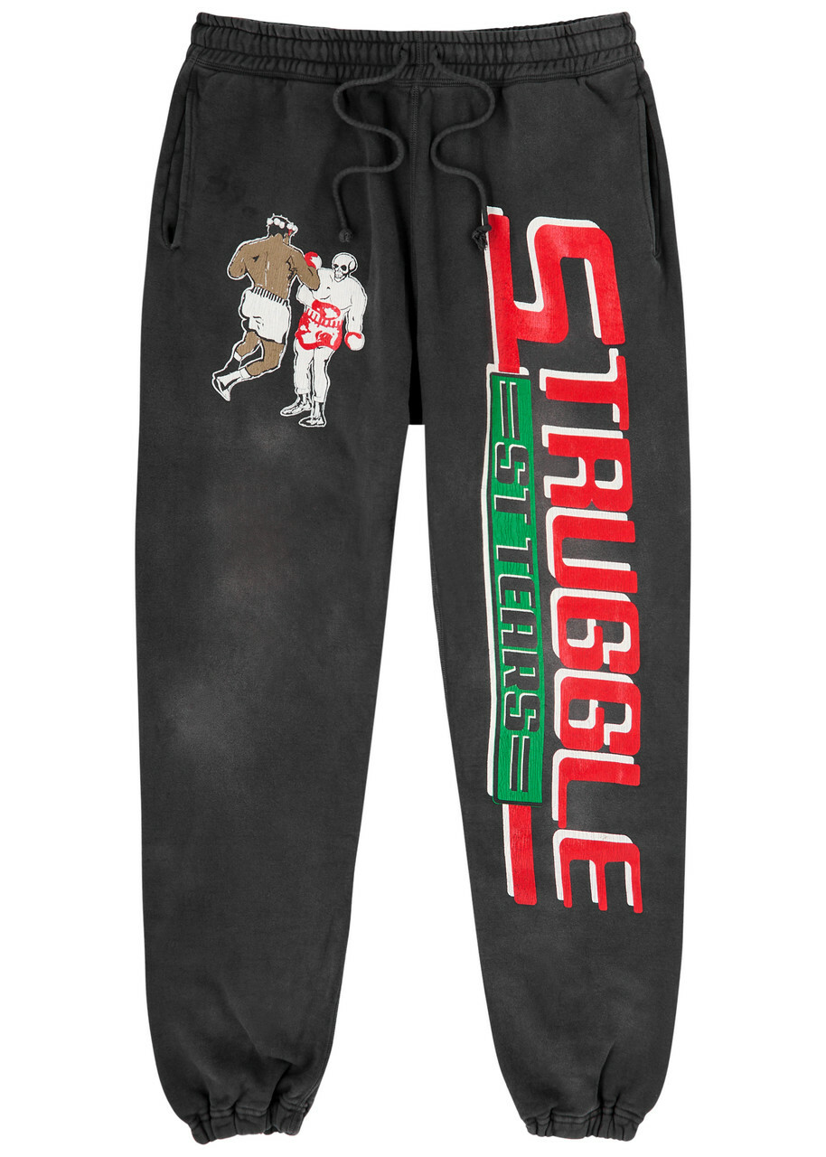 SAINT MXXXXXX - Tapered Logo-Print Cotton-Blend Jersey Sweatpants