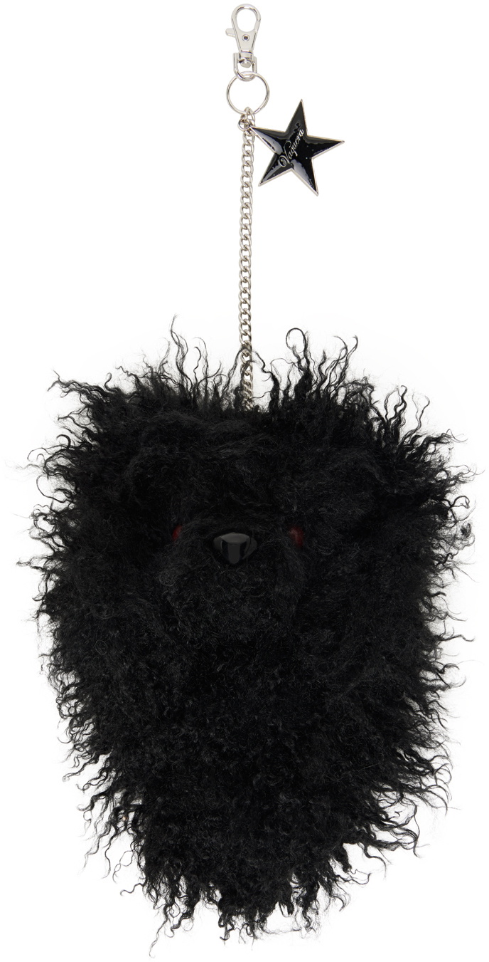 VAQUERA Black Furry Teddybear Keychain Vaquera