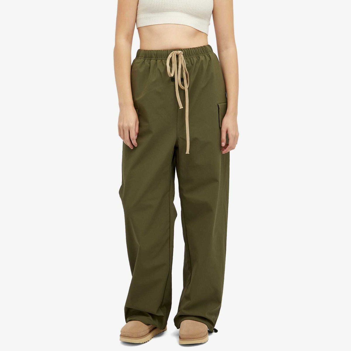 FEAR OF GOD ESSENTIALS Women's Bonded Nylon Field Pant in Dark