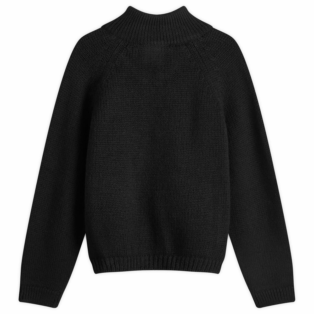 Our Legacy Men's Ultra Zip Wool Funnel in Jet Black Isels Wool Our