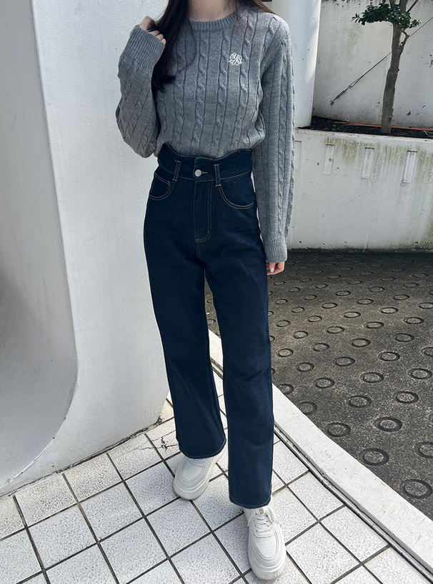 ウエストウェーブデザインデニムパンツ[gn290] | レディース