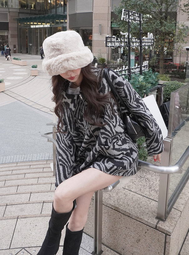 ゼブラ柄ダブルジップジャケット[gc277] | レディースファッション通販