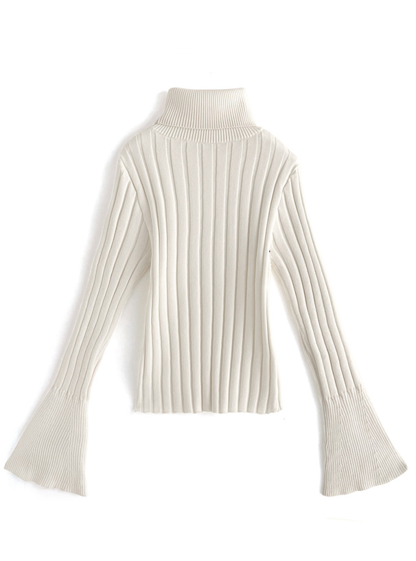 チェーンネックレス付きフレアスリーブニットトップス[fu68